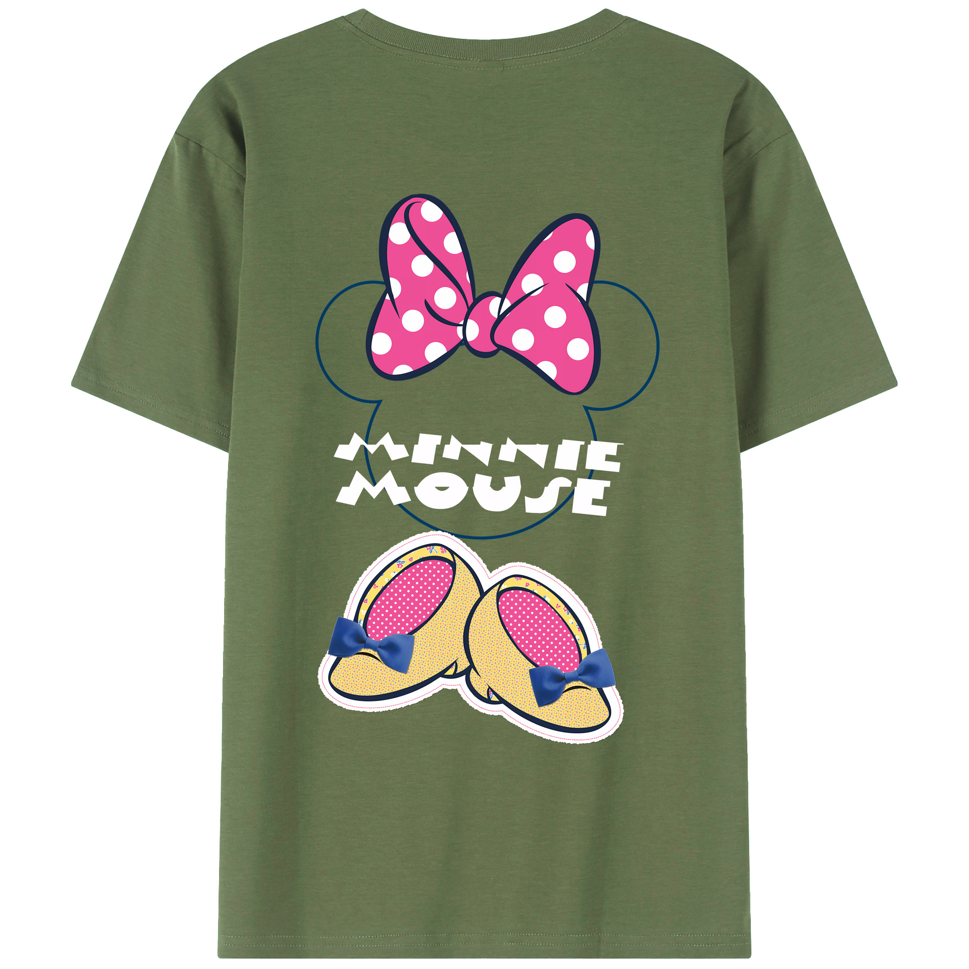 （画像用） ミッキーマウス Mickey Mouse 綿100％ メンズ半袖Tシャツ（バックプリント） 通気性